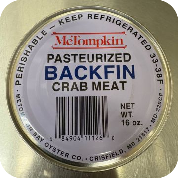 Maryland Pasteurized Backfin Lump Crab Meat / lb.